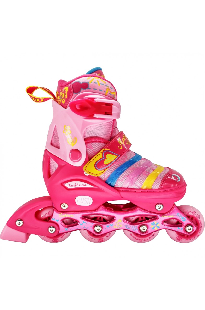 Набор роликовых коньков и защиты детский TECH TEAM MAYA SET розовый, размер 34-37 NN004195