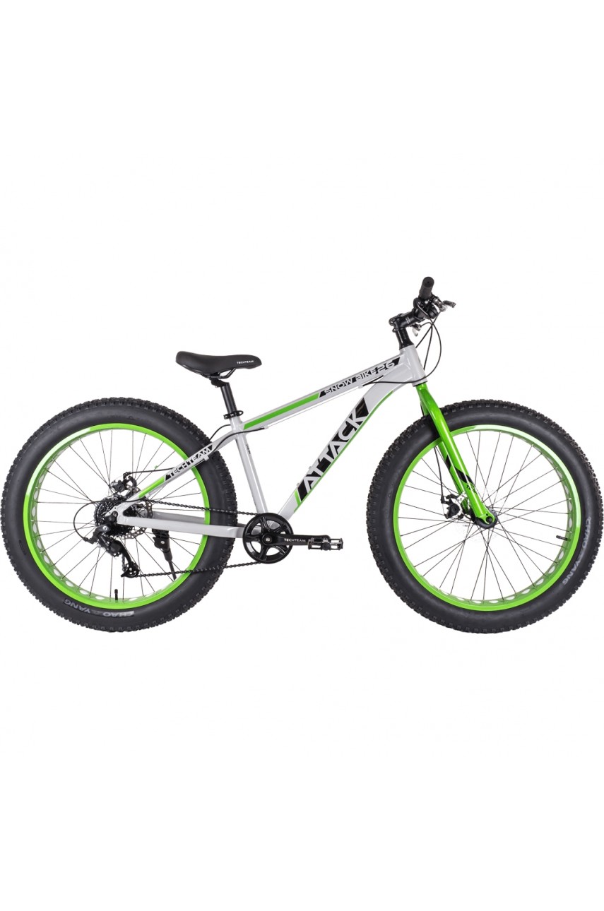 Велосипед TECH TEAM ATTACK 26'х19' Fat зеленый 2023 NN010430