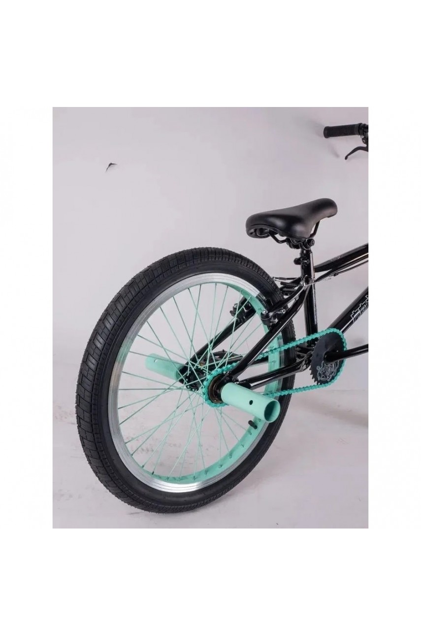 Велосипед BMX TECH TEAM FOX 20' черно-бирюзовый/бирюзовый 2023 NN010437