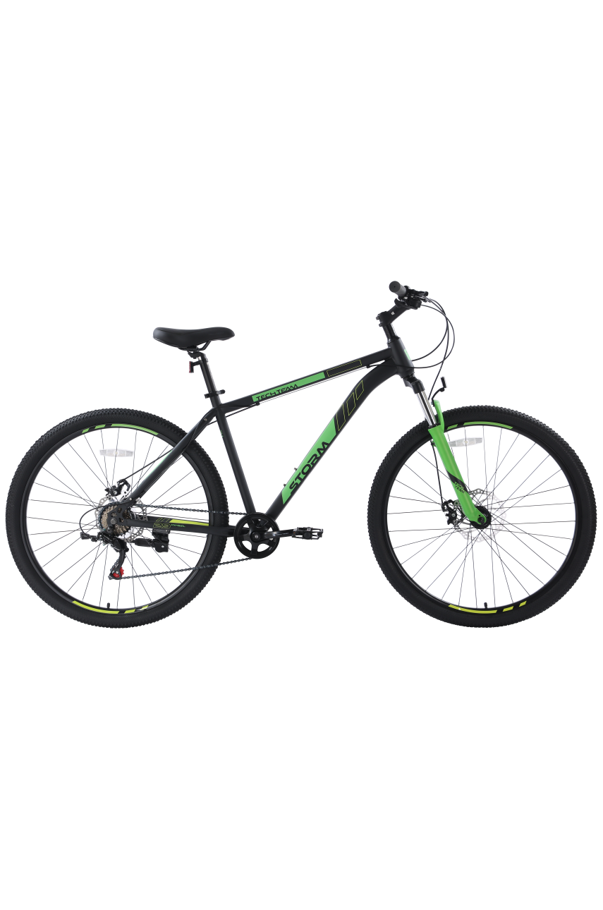 Велосипед TECH TEAM STORM 27,5'х19' чёрно-зелёный 2023 NN010450