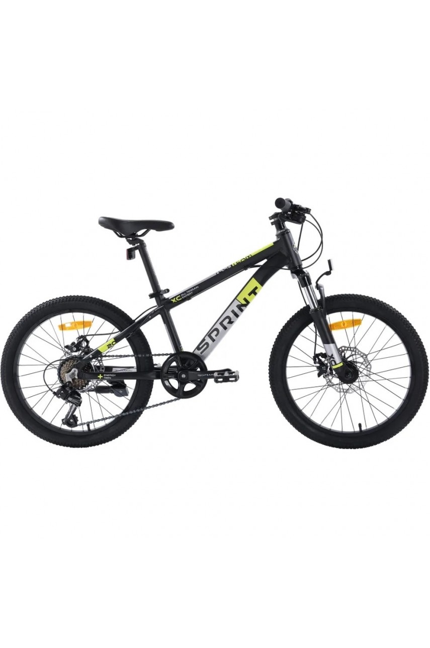 Городской велосипед TECH TEAM SPRINT 20'х11' чёрно-жёлтый 2023 NN010455