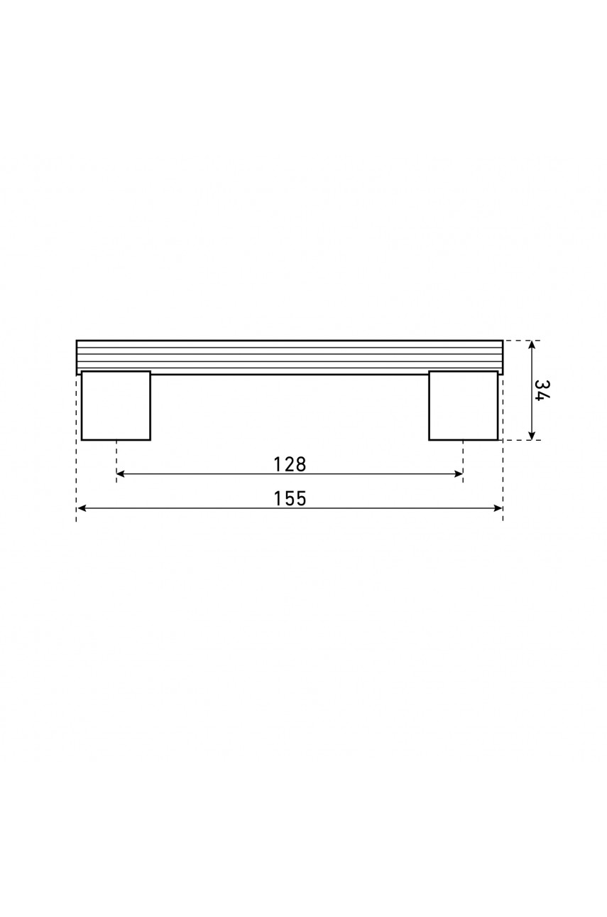 StahlBuro AP2313-128 2шт., W матовый белый хром. Ручка-скоба мебельная (15, 150)