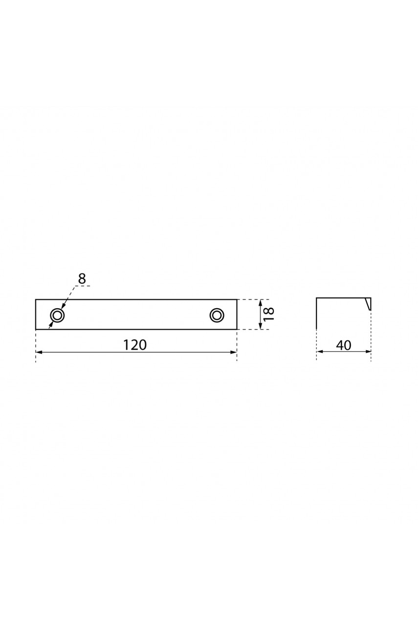 StahlBuro A306-96 2шт., BL матовый черный. Ручка-профиль мебельная (10, 100)