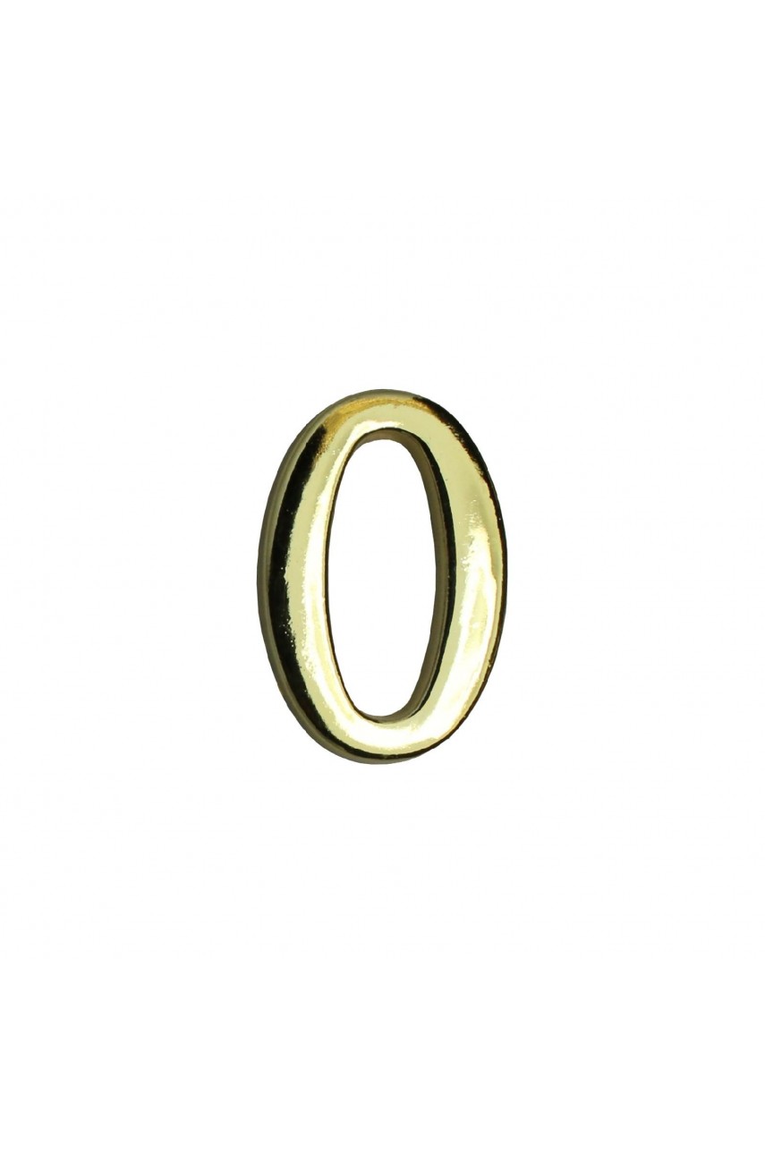 Цифра дверная АЛЛЮР '0' на клеевой основе  золото (600,20)