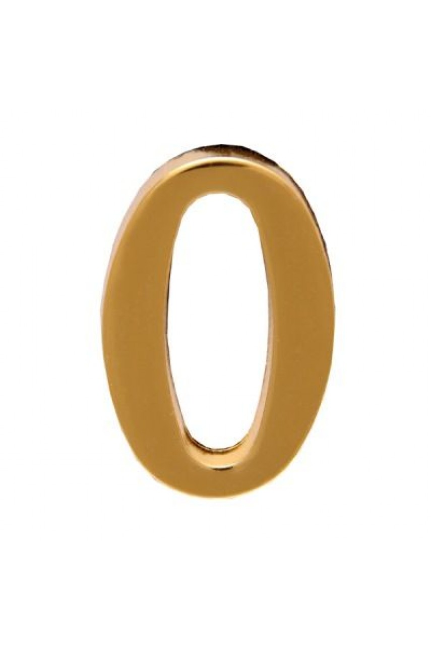 Цифра дверная АЛЛЮР '0' на клеевой основе  золото (600,20)