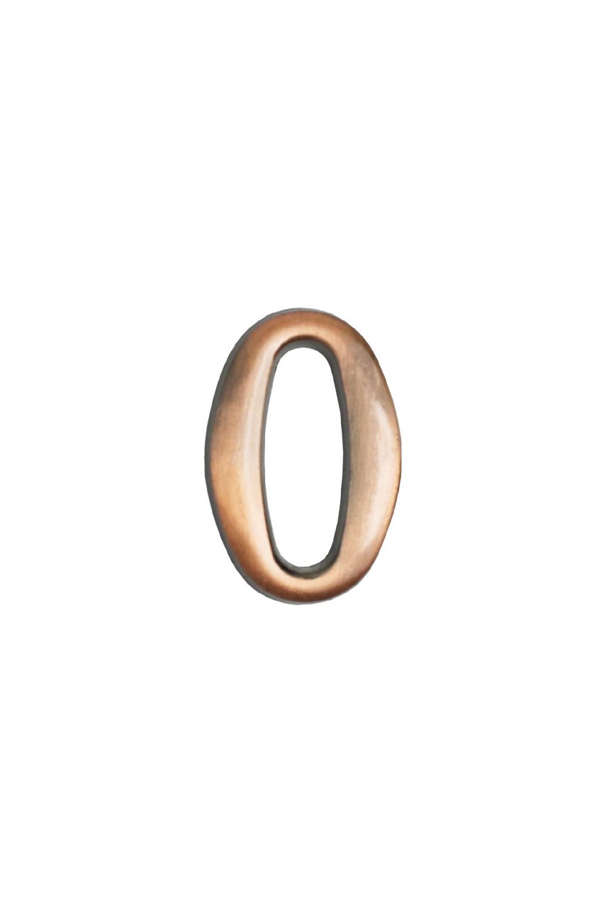 Цифра дверная АЛЛЮР '0' на клеевой основе  медь (600,20)