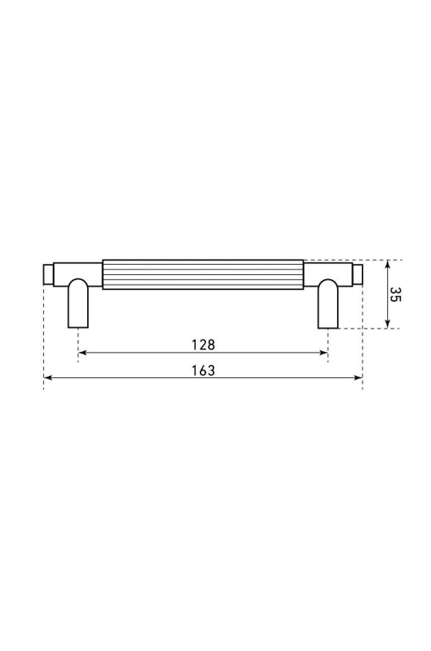 StahlBuro AP2309-128 2шт., W матовый белый хром. Ручка-скоба мебельная (15, 150)