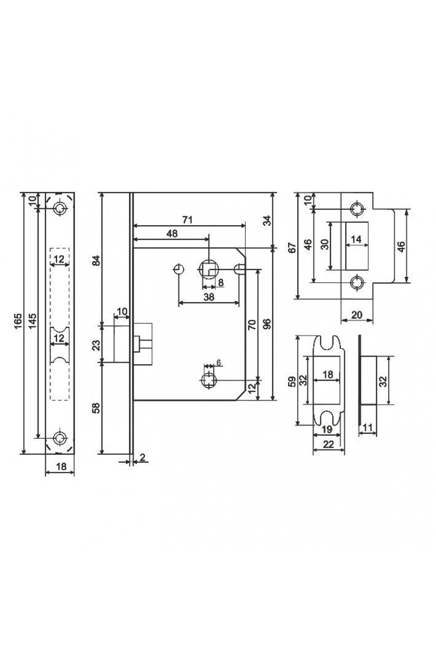 АЛЛЮР АРТ ВЕНСАН BL+L7050S BL+BK-S1 BL (26150/S7050) матовый черный Комплект ручка и защелка с фик