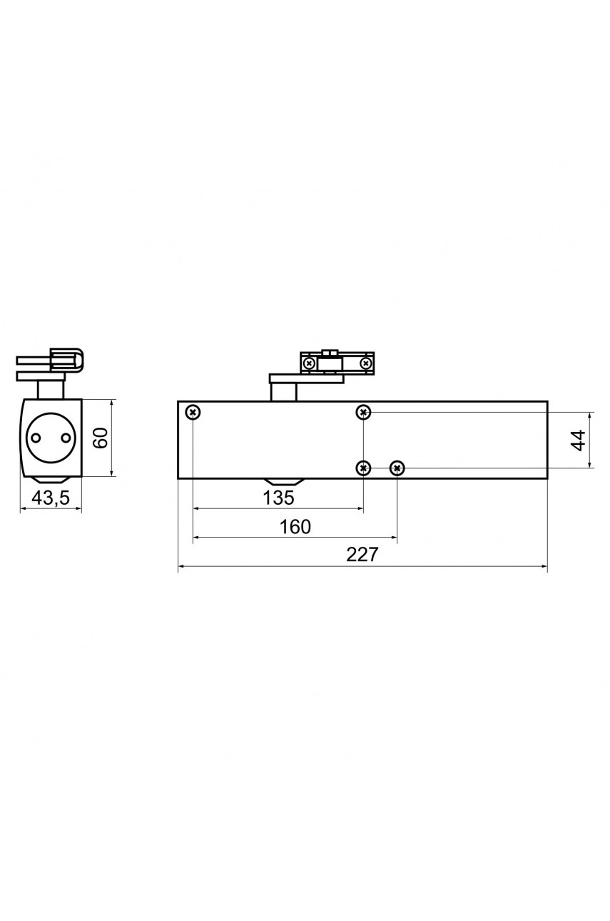 БУЛАТ Доводчик дверной PROFI ДД 802/5 B-S (25-120 кг) серебро, морозостойкий10)