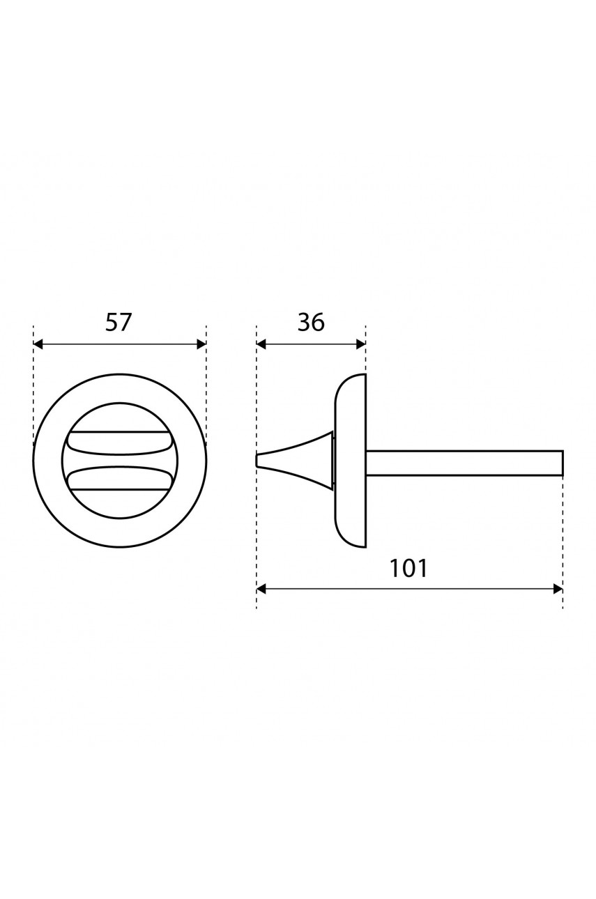 Поворотник БУЛАТ НДФ 01.04 хром, квадрат 8х45 мм (10,100)