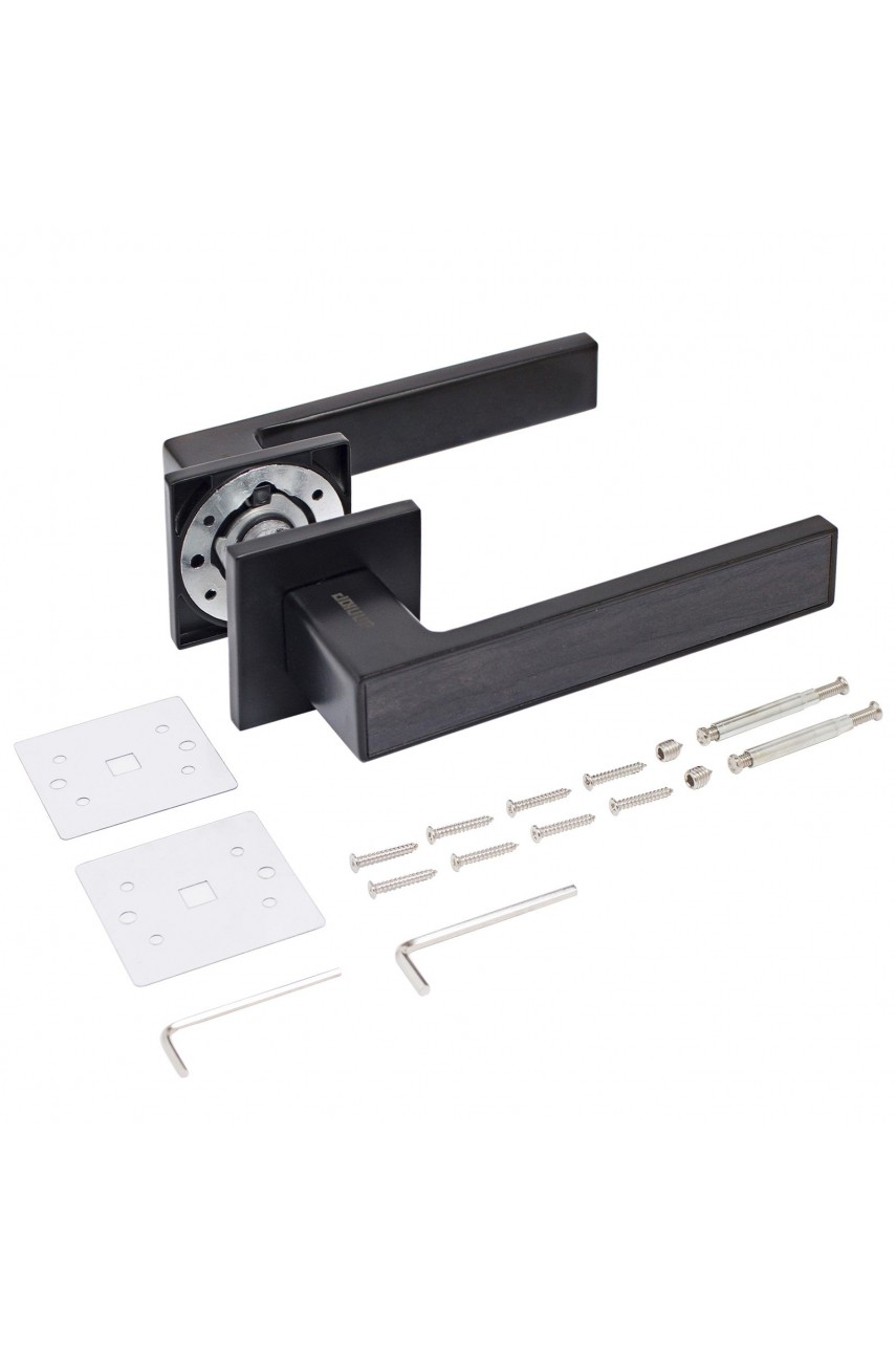 АЛЛЮР АРТ ЛАНА BL/BL +L7050S BL+BK-S2 BL(86150/S7050) матовый черный Компл ручка и защ с фикс