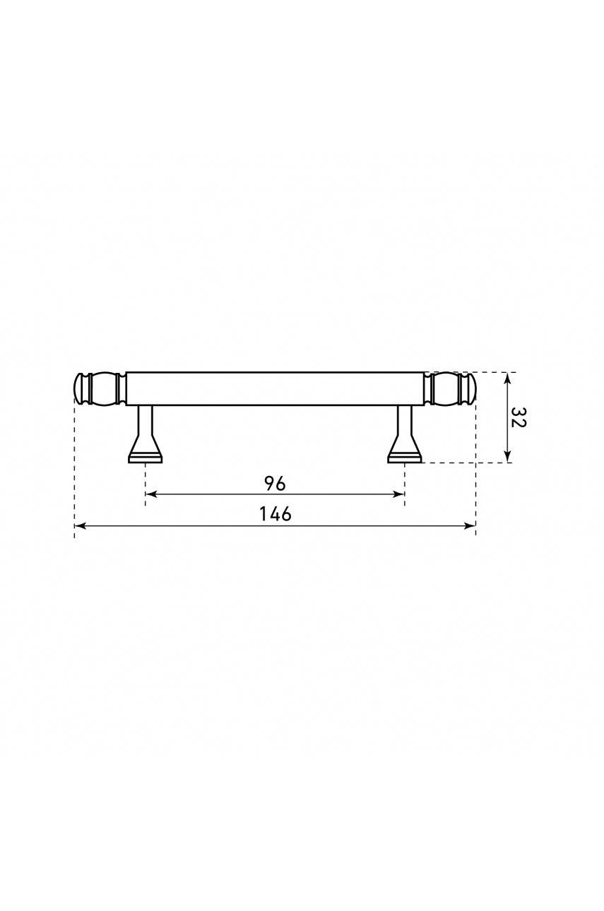 StahlBuro AP2311-96 2шт., W матовый белый хром. Ручка-скоба мебельная (20, 200)