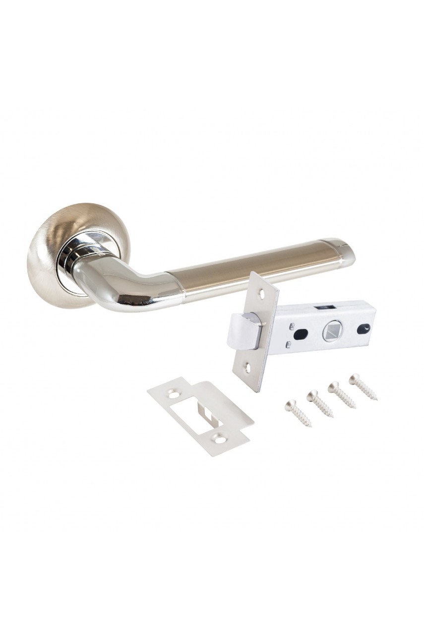 АЛЛЮР АРТ 'ПОЛО' SN/CP+L45-8 SN (1582/S45) мат.никель/хром Комплект ручка и защелка