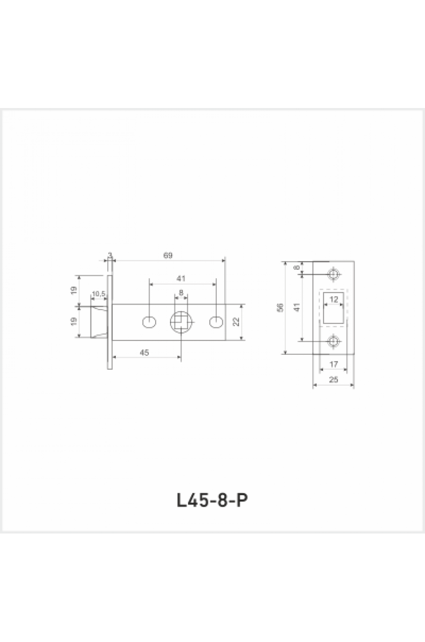 АЛЛЮР АРТ L45-8-P BN черный никель пластик торц.планка 25мм б/ручек Защёлка