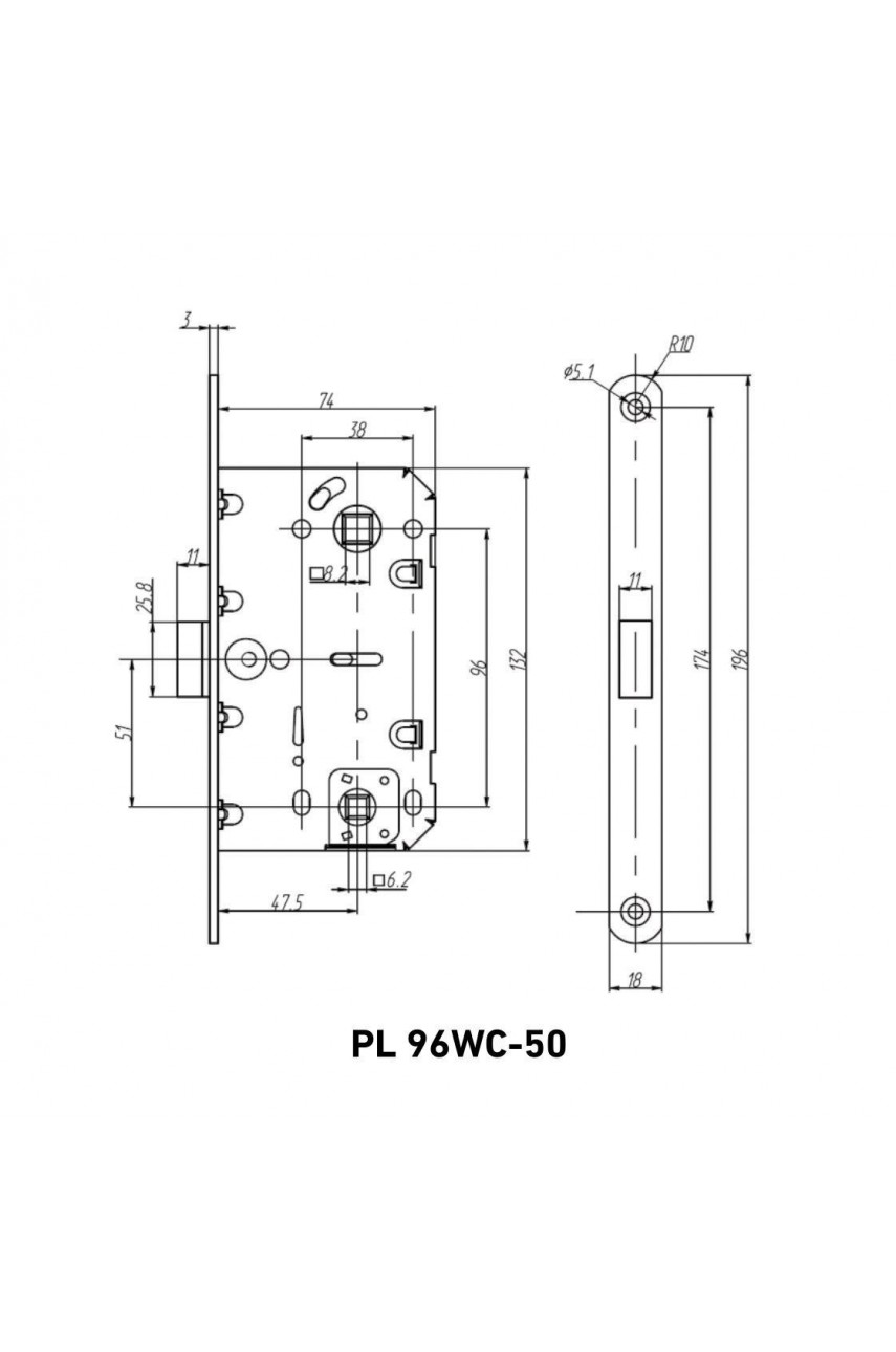 АЛЛЮР АРТ ML 96WC-50 W белая ХЕДЕР с фиксатором МАГНИТНАЯ Защелка