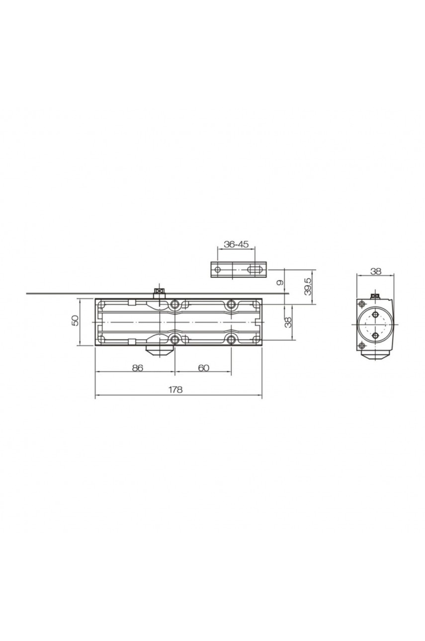 БУЛАТ Доводчик дверной PROFI ДД 802/3 А-S (40-90 кг) серебро, морозостойкий