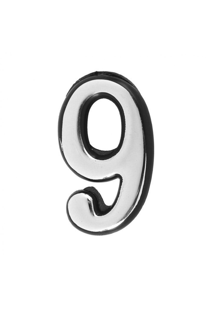 Цифра дверная АЛЛЮР БОЛЬШАЯ пластик '9' хром