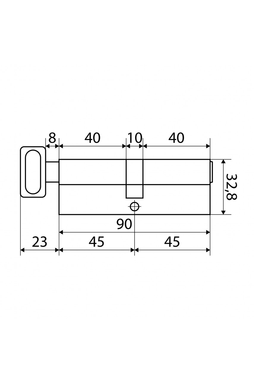 Стандарт MAX 90 (45х45В) SN 5кл перф.ключ/верт. Цилиндровый механизм(80,10)