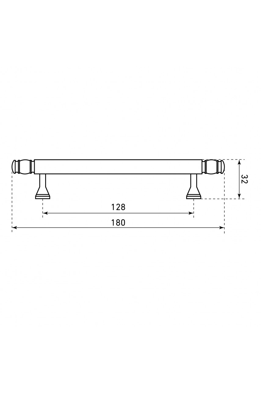 StahlBuro AP2311-128 2шт., W матовый белый хром. Ручка-скоба мебельная (15, 150)
