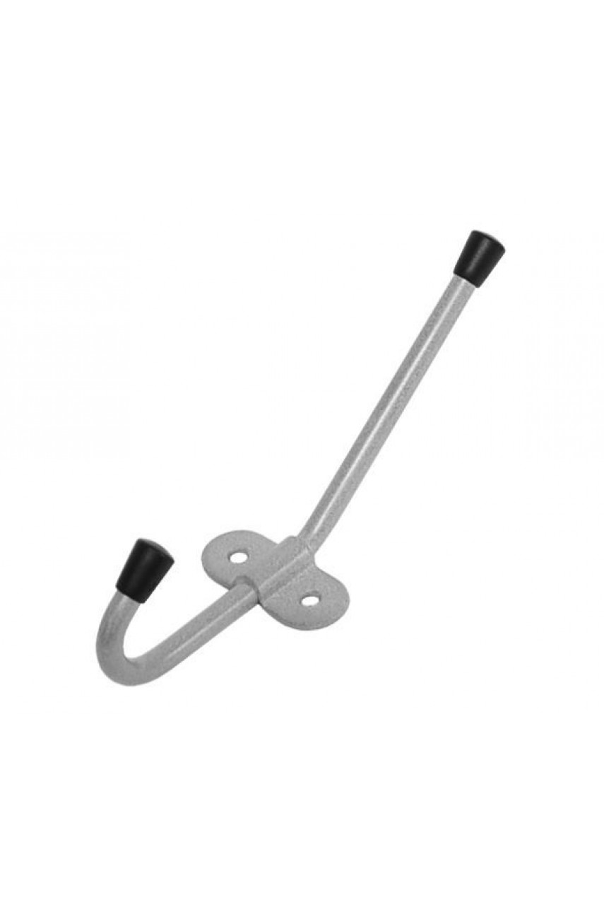 Домарт крючок-вешалка двойной серый металлик (50)