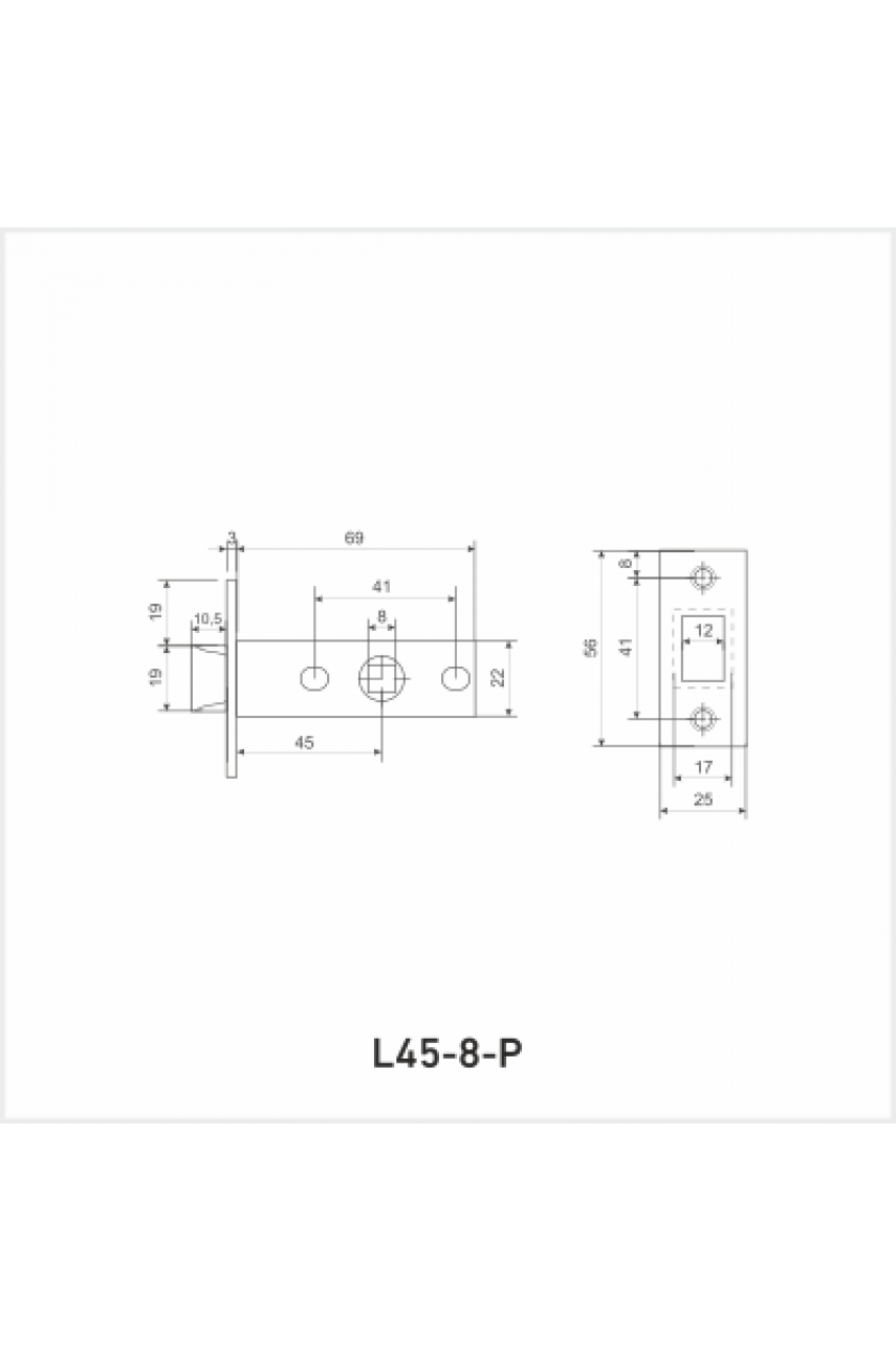 АЛЛЮР АРТ L45-8-P MBN графит пластик торц.планка 25мм б/ручек Защёлка (100)