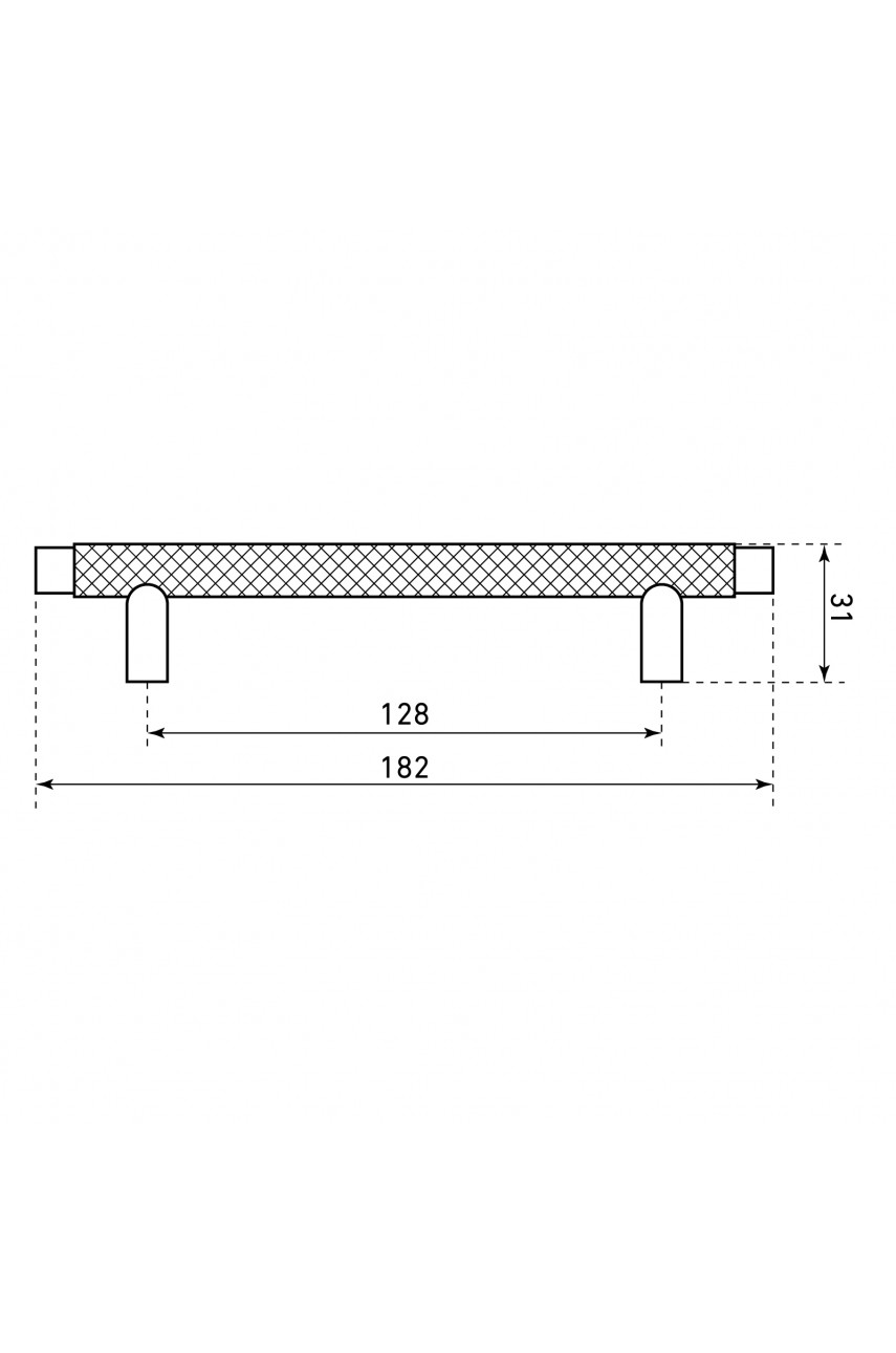 StahlBuro AP2308-128 2шт., W матовый белый хром. Ручка-скоба мебельная (15, 150)