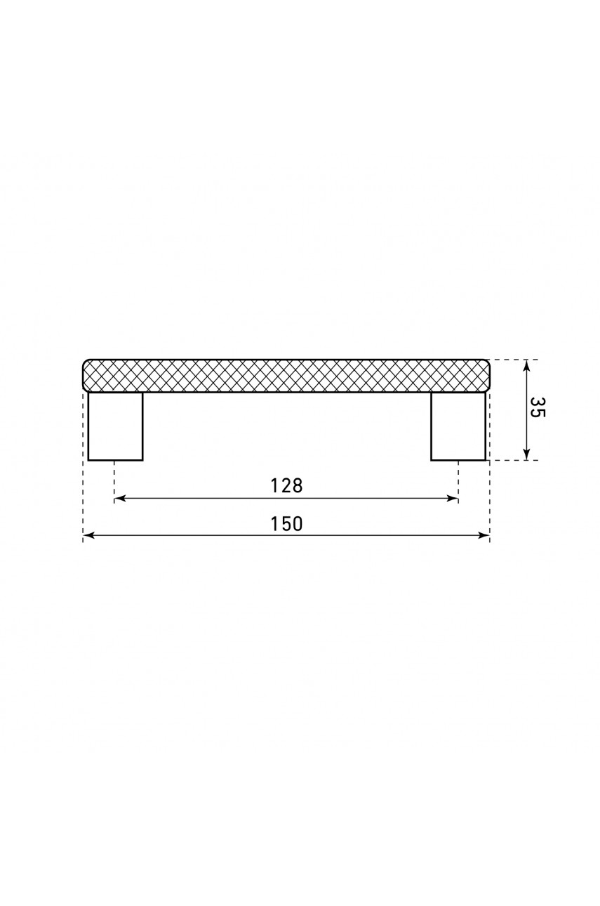 StahlBuro AP2315-128 2шт., W матовый белый хром. Ручка-скоба мебельная (15, 150)
