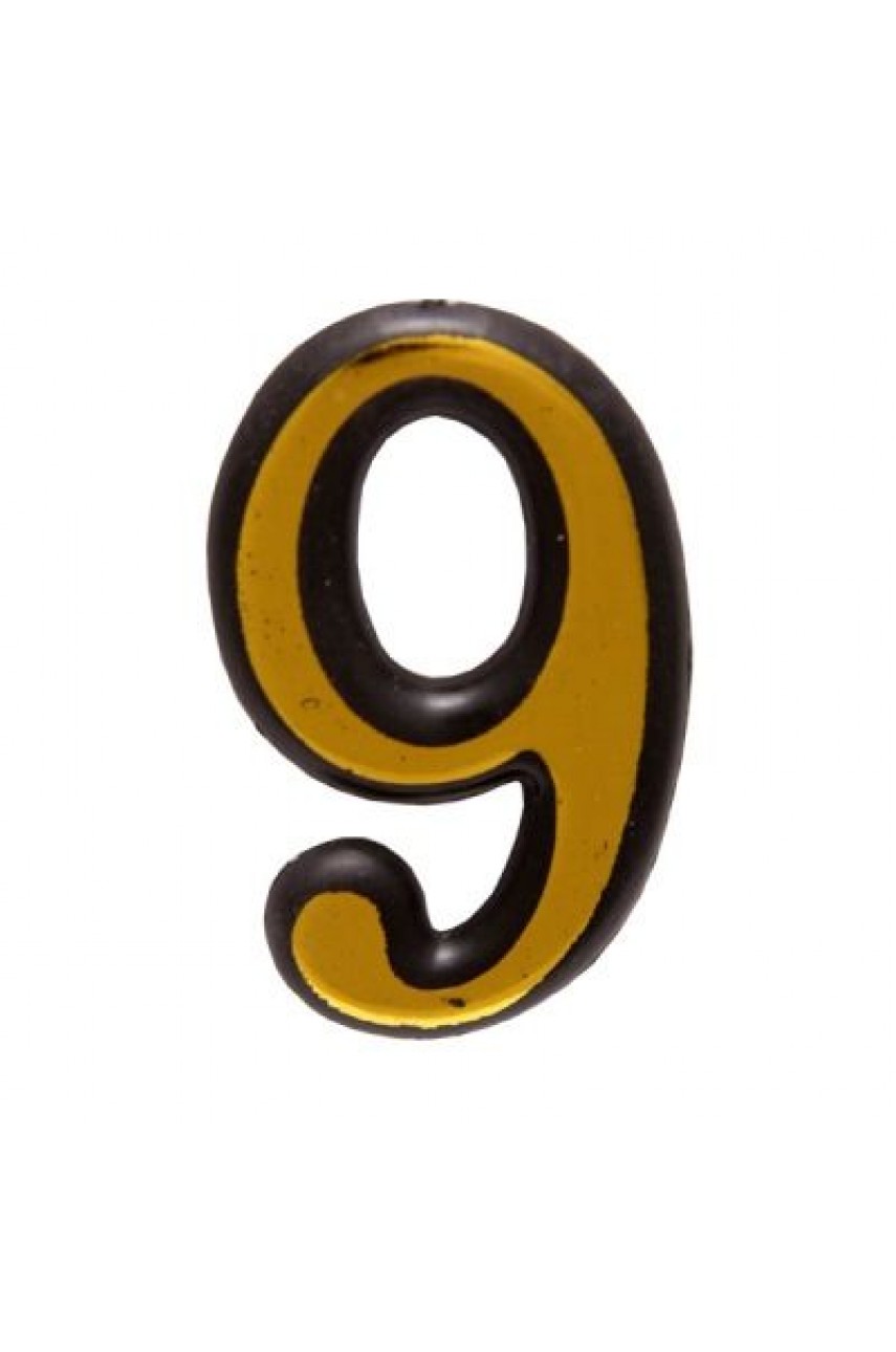 Цифра дверная АЛЛЮР пластик '9' золото