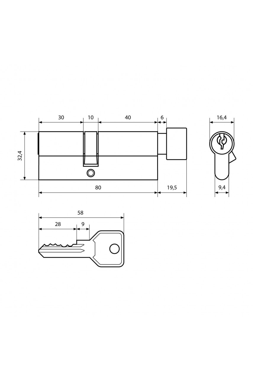 Стандарт Z.I.80В-5K (30x10x40B) CP 5кл англ.ключ/верт. Цилиндровый механизм