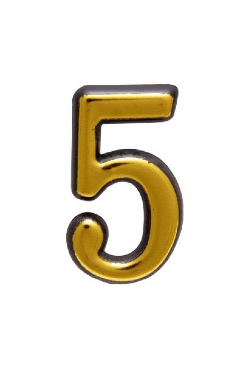 Цифра дверная АЛЛЮР БОЛЬШАЯ пластик '5' золото