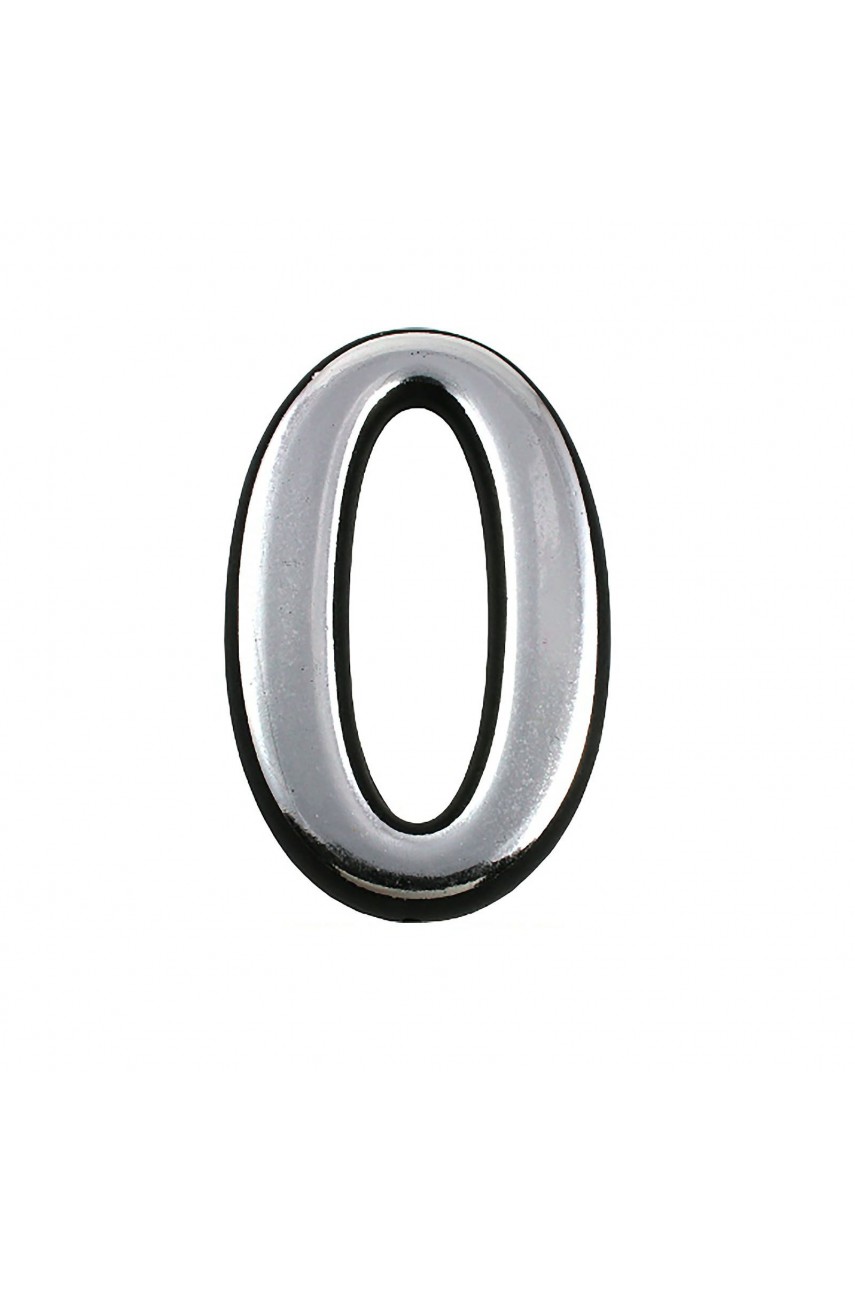 Цифра дверная АЛЛЮР БОЛЬШАЯ пластик '0' хром (1000,50)