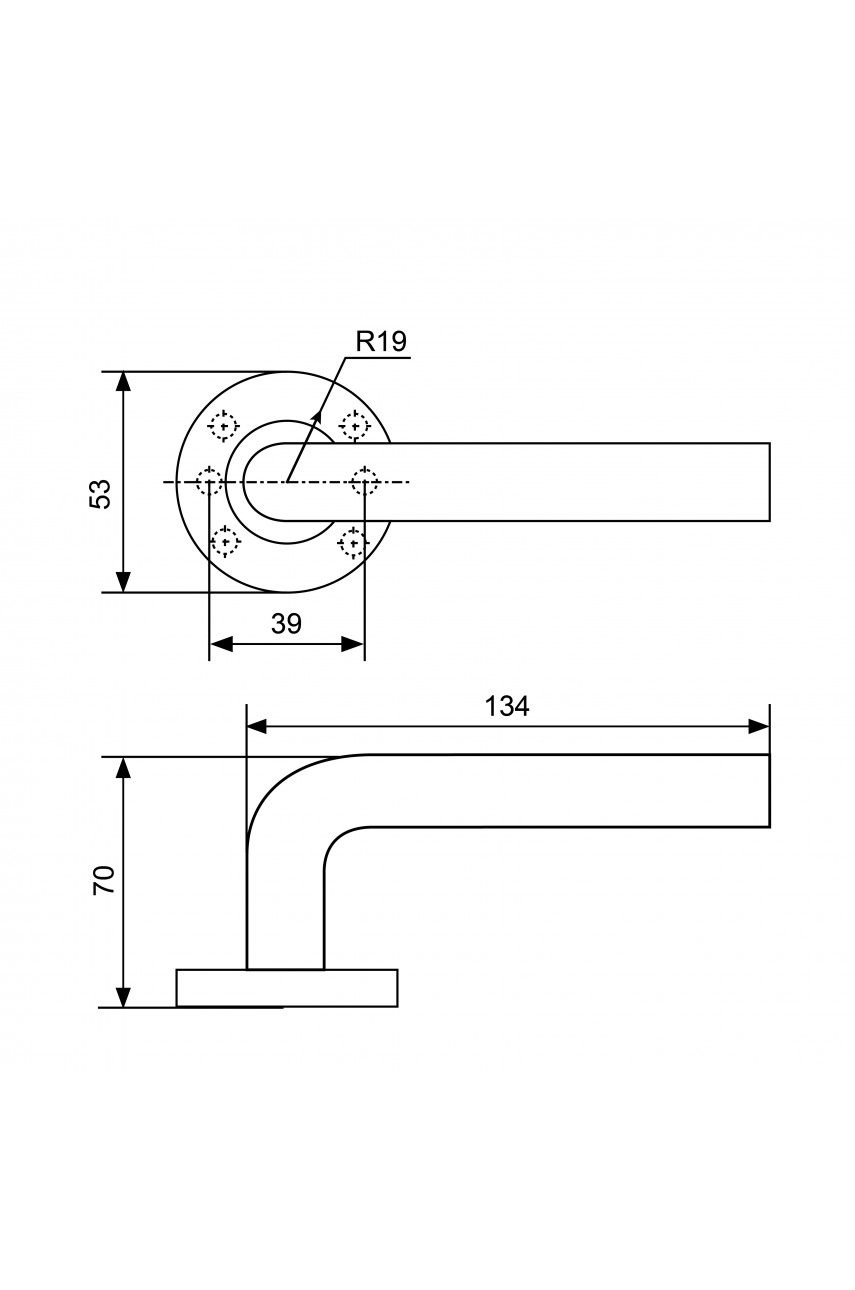 СТАНДАРТ 0204 SS (35-70) INOX нержавеющая сталь Комплект ручек
