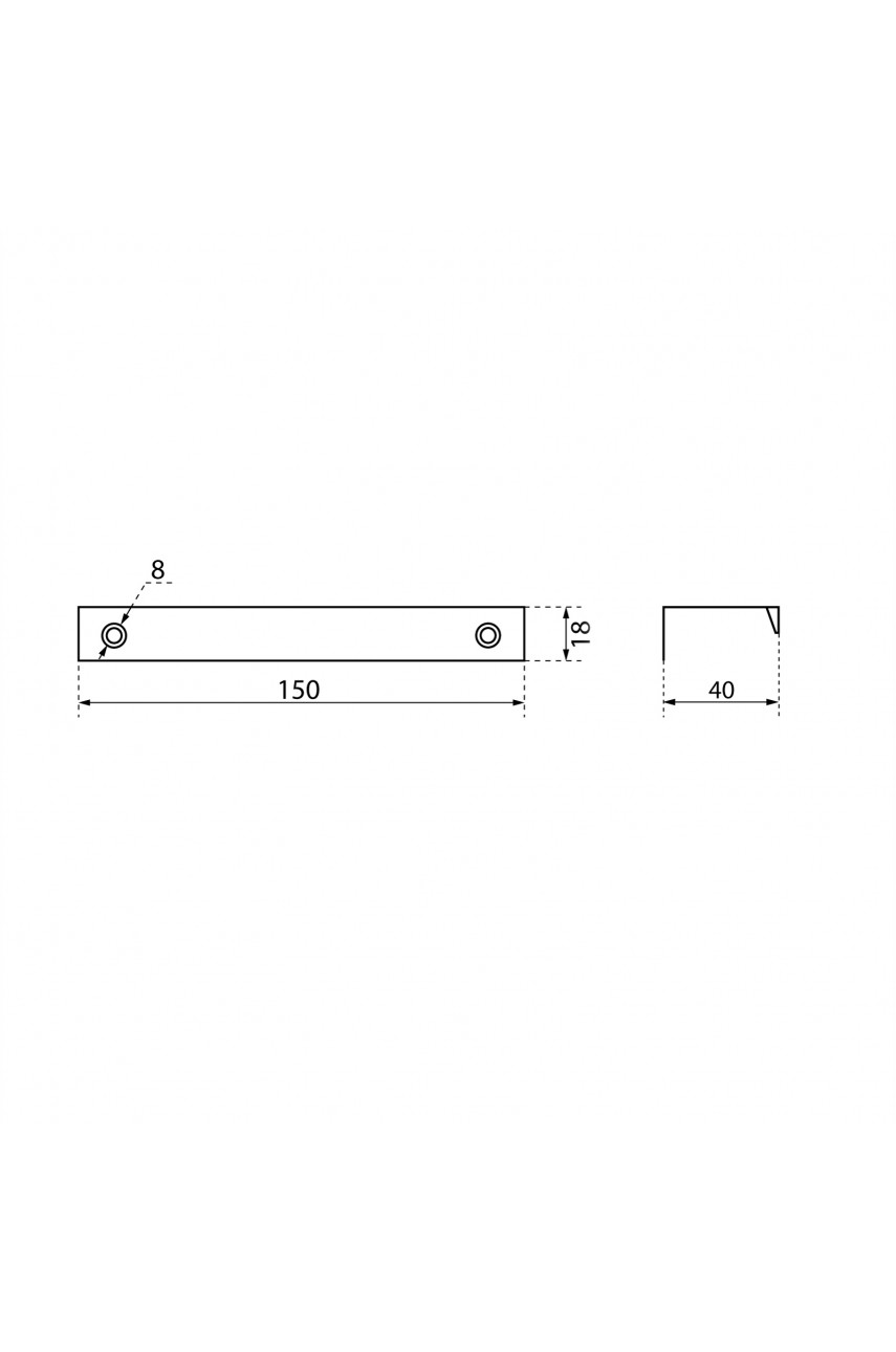 StahlBuro A306-128 2шт., BL матовый черный. Ручка-профиль мебельная (10, 100)