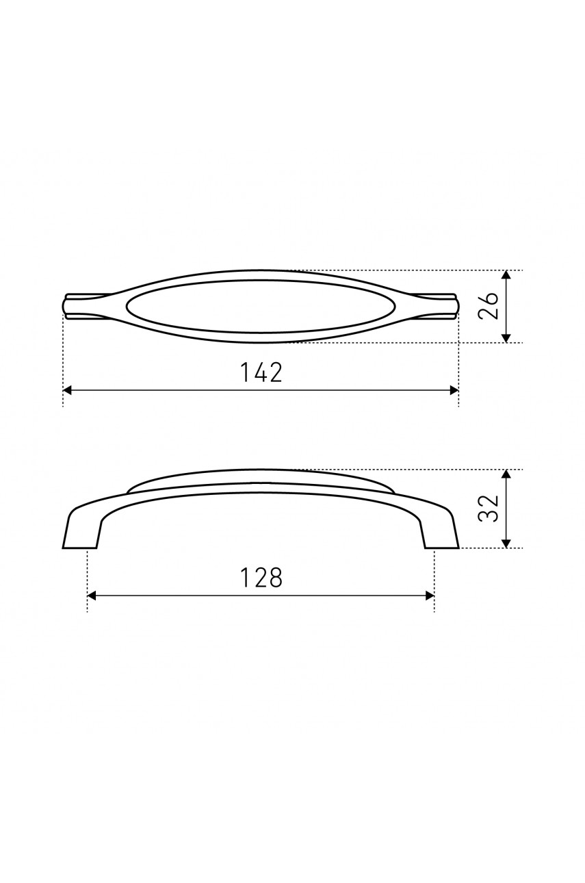StahlBuro C0003-128 2шт., AB старая бронза. Ручка-скоба мебельная (10, 100)