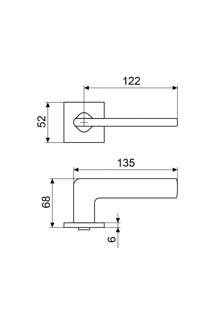 АЛЛЮР АРТ ТИНА SC+L45-8 SC (8890/S45) матовый хром Комплект ручка и защелка