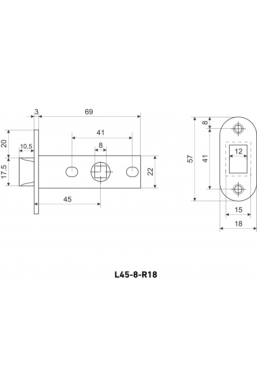 АЛЛЮР АРТ L45-8-R18 SB мат.золото овал.торц.планка18мм б/ручек Защёлка
