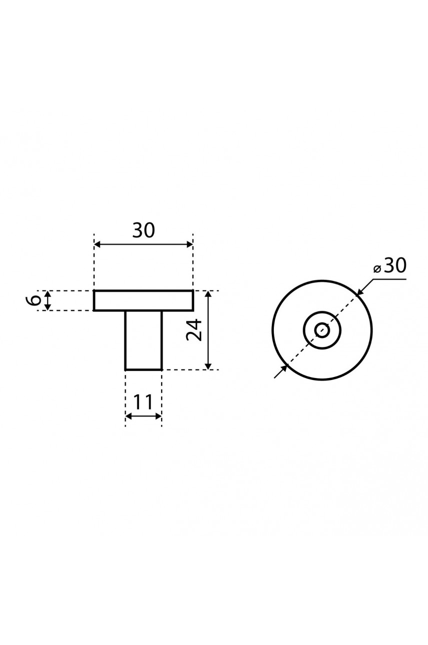 StahlBuro AP2401 2шт., BL матовый черный. Ручка-кнопка мебельная (25, 250)