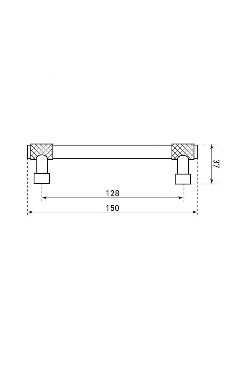 StahlBuro AP2307-128 2шт., BL матовый черный. Ручка-скоба мебельная (15, 150)