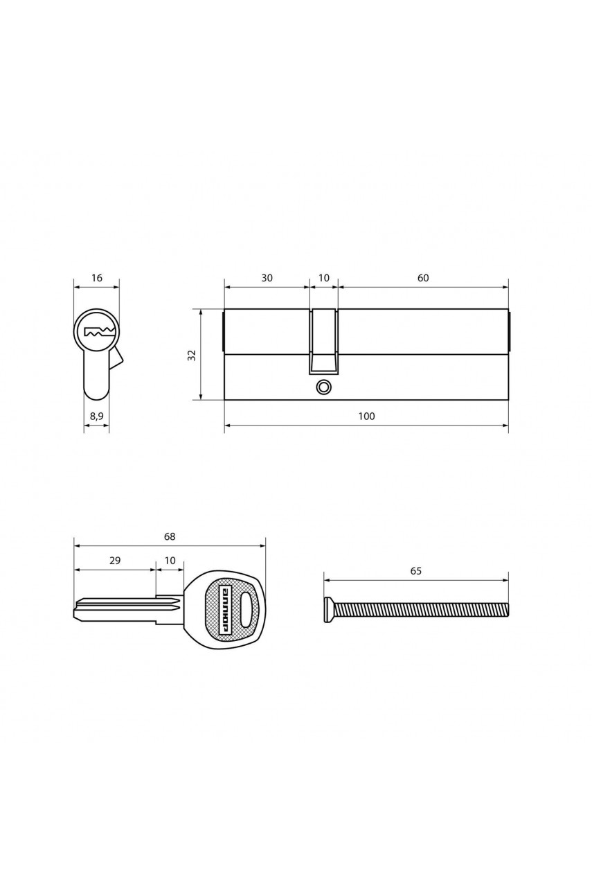 АЛЛЮР DL-01 100 (30х10х60) BP перекод.5+2 перфокл. Цилиндровый механизм