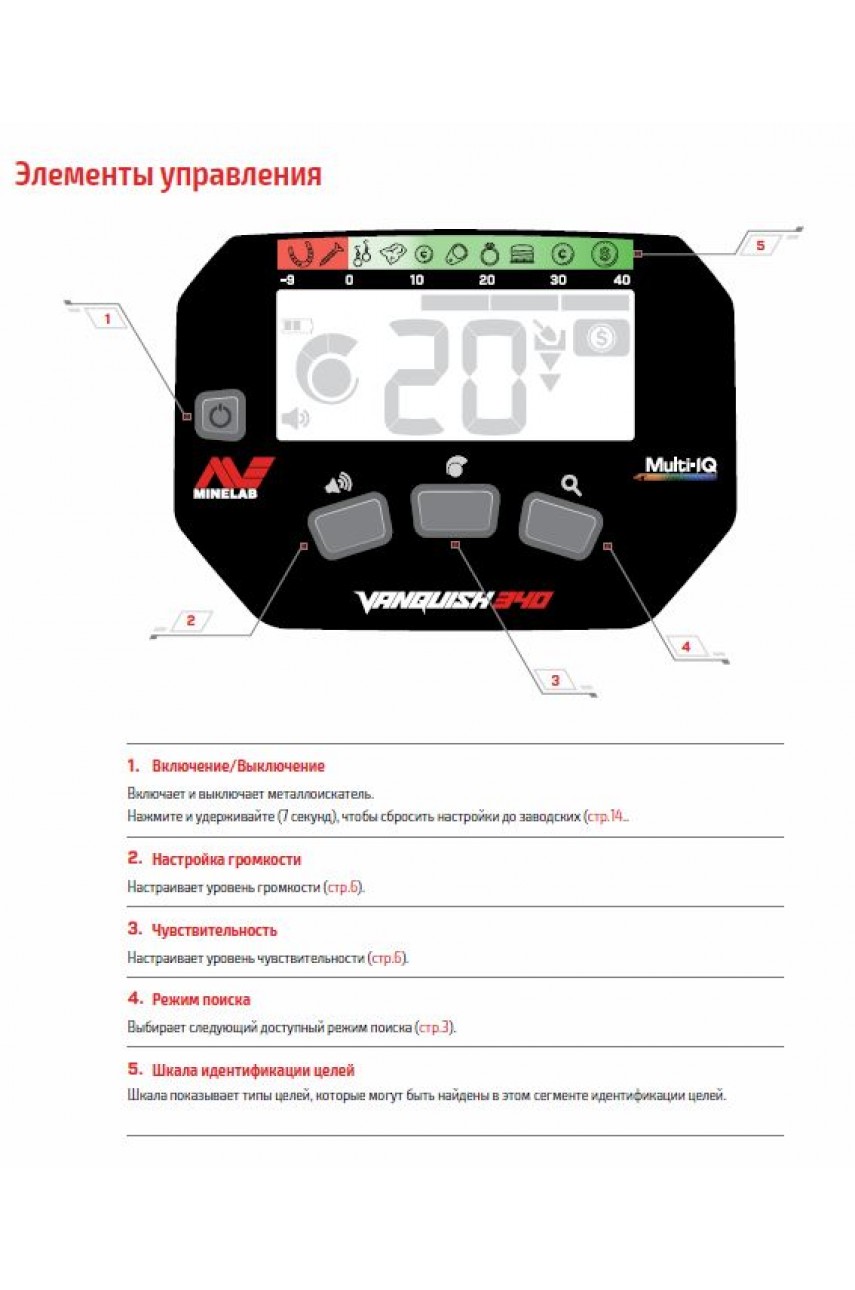 Металлодетектор Minelab VANQUISH 340 модель 3820-0001 от Minelab