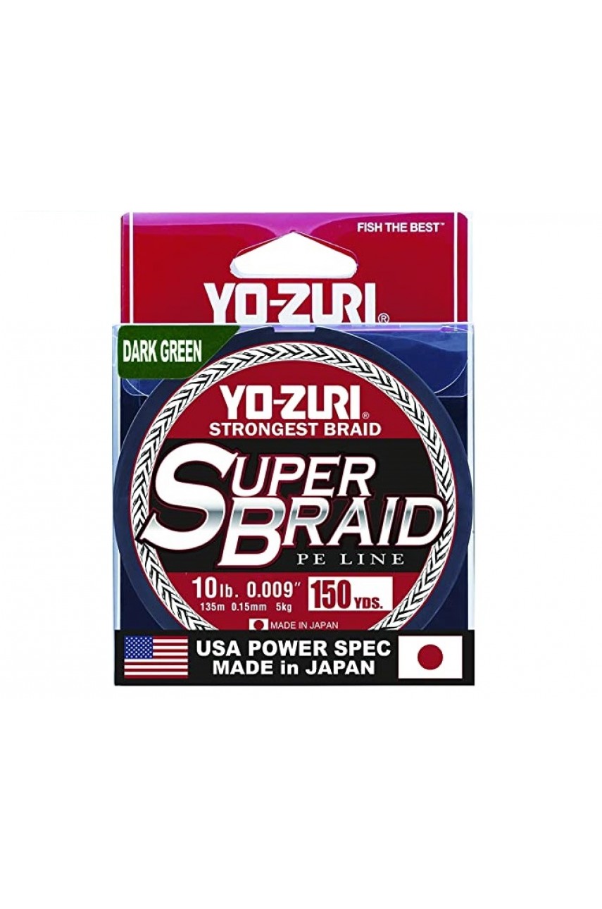 Плетеный шнур Yo-Zuri PE Super Braid 135м Dark Green 40Lbs (0.32мм)