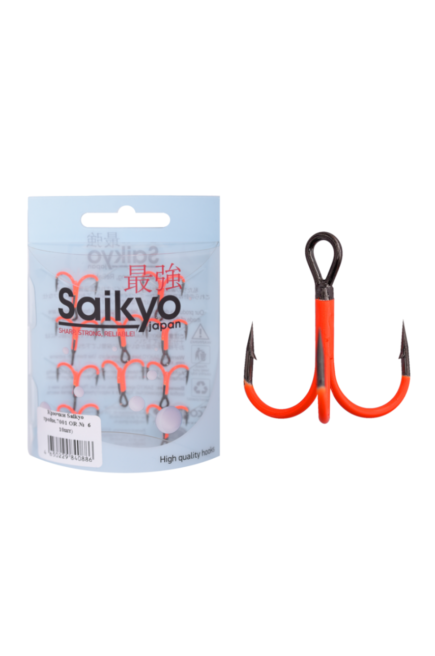 Крючки Saikyo тройн.7001 OR №  6 10шт)