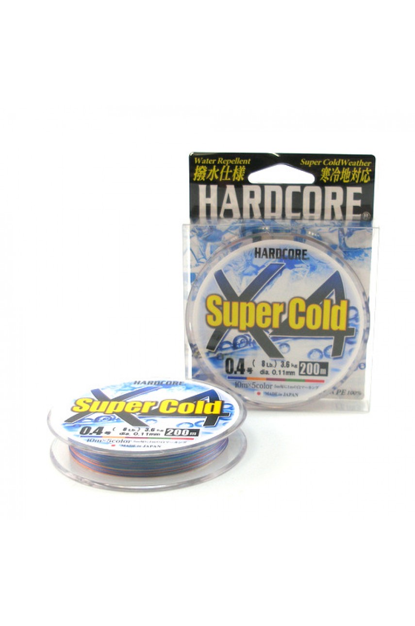 Плетеный шнур Duel PE Hardcore Super Cold X8 200m #1.2 5color 12.0 кг.