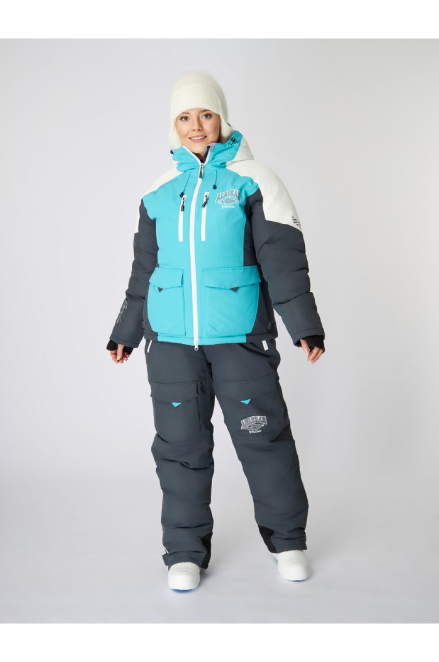 Костюм зимний Alaskan Vanda жен. XXL бел/голуб/сер (куртка+полукомбинезон)