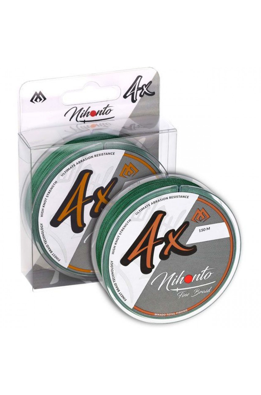 Плетеный шнур Mikado NIHONTO FINE BRAID 0,45 green (150 м) - 37.40 кг.