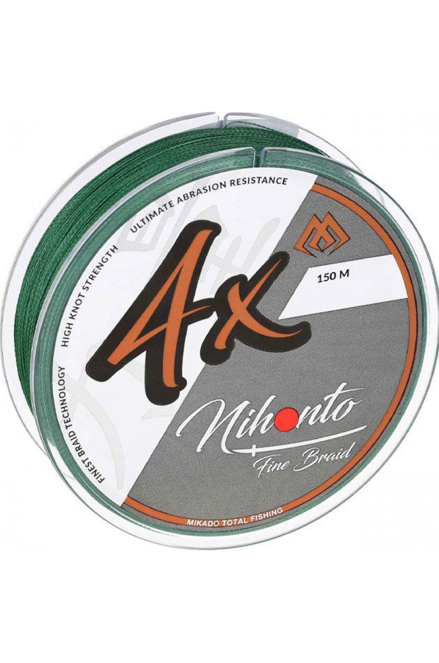 Плетеный шнур Mikado NIHONTO FINE BRAID 0,45 green (150 м) - 37.40 кг.