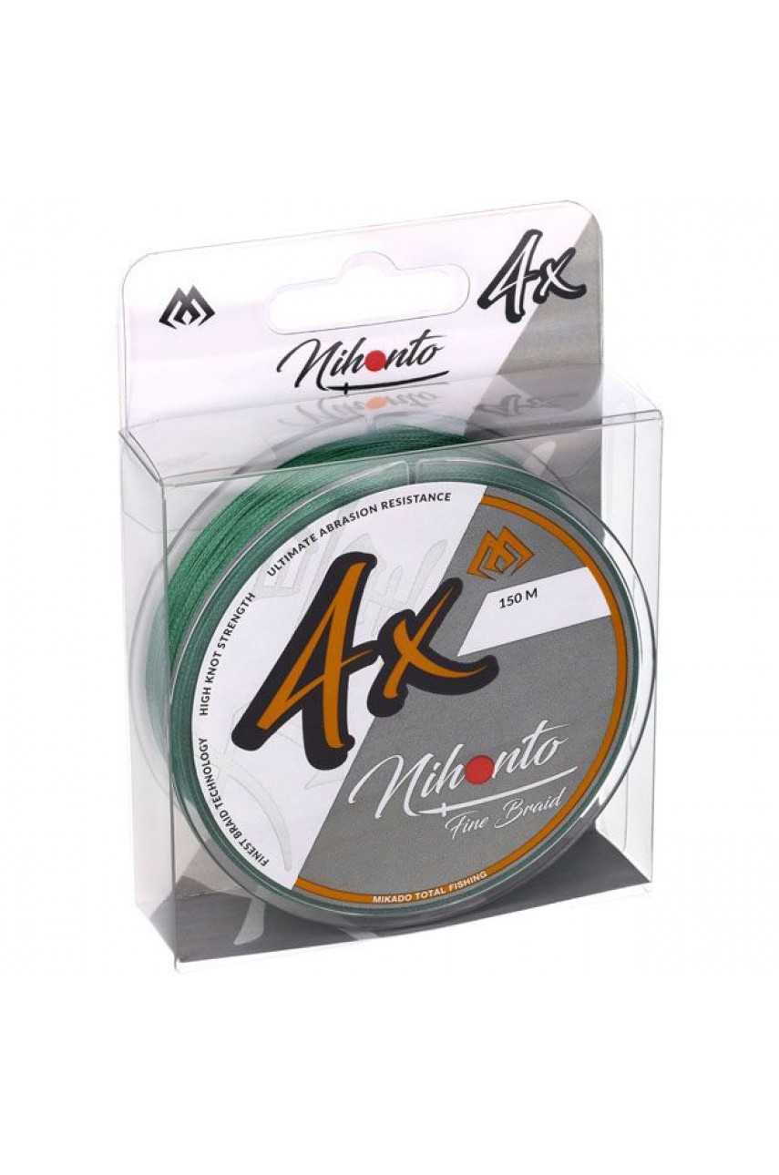 Плетеный шнур Mikado NIHONTO FINE BRAID 0,45 green (150 м) - 37.40 кг.