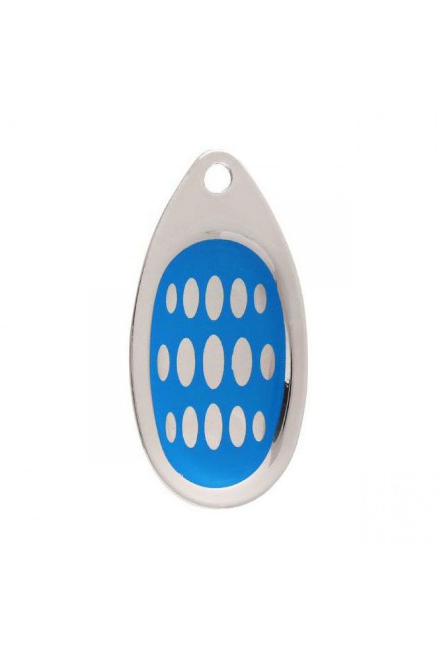 Блесна вращающаяся Mikado HYPNOTIC № 5 - SILVER BLUE (13,4 г.; тройник BKK) с красной кисточкой модель PMB-HYP-5-SB от Mikado