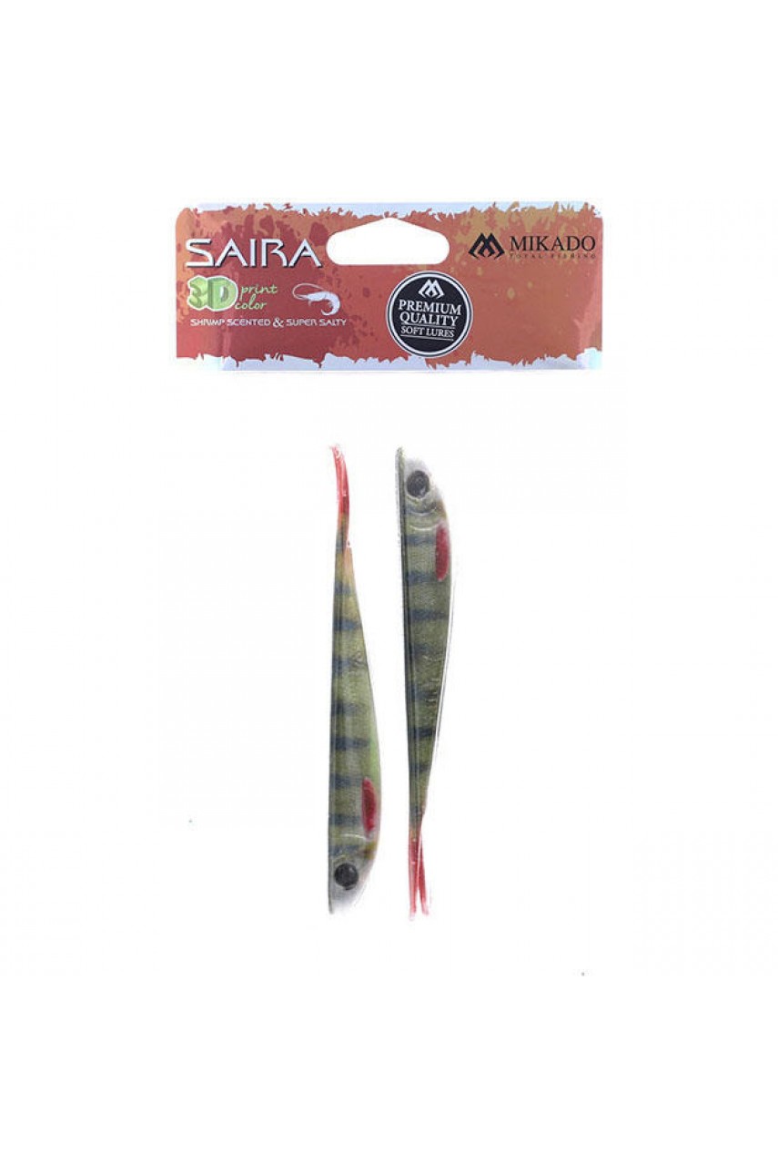 Червь силиконовый Mikado SAIRA 'съедобная резина' 20 см. / 3D PERCH ( 2 шт.)