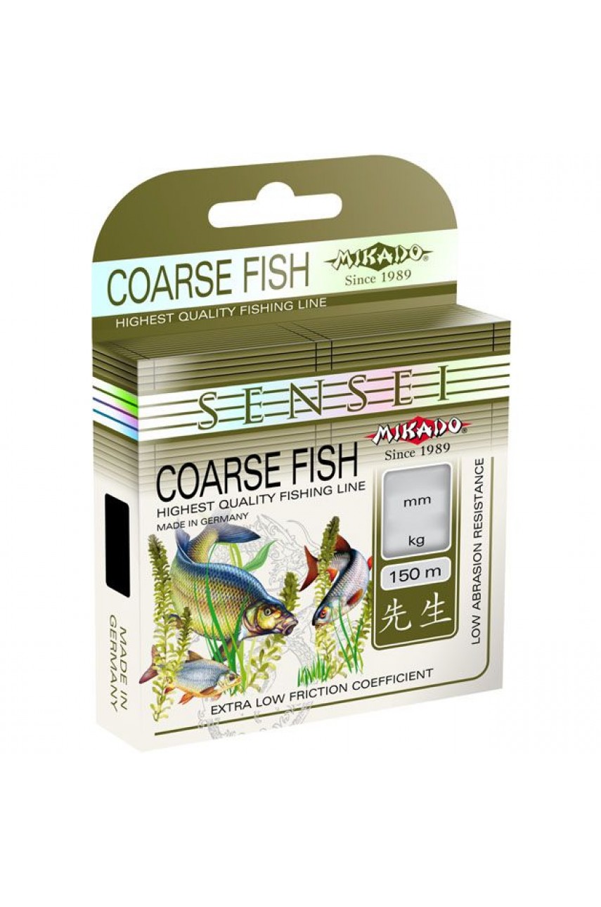 Леска мононить Mikado SENSEI COARSE FISH 0,20 (150 м) - 5.80 кг.